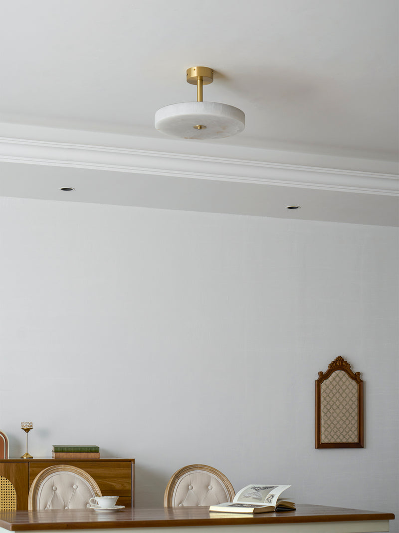 Ebell Alabaster Semi-Flush Mount