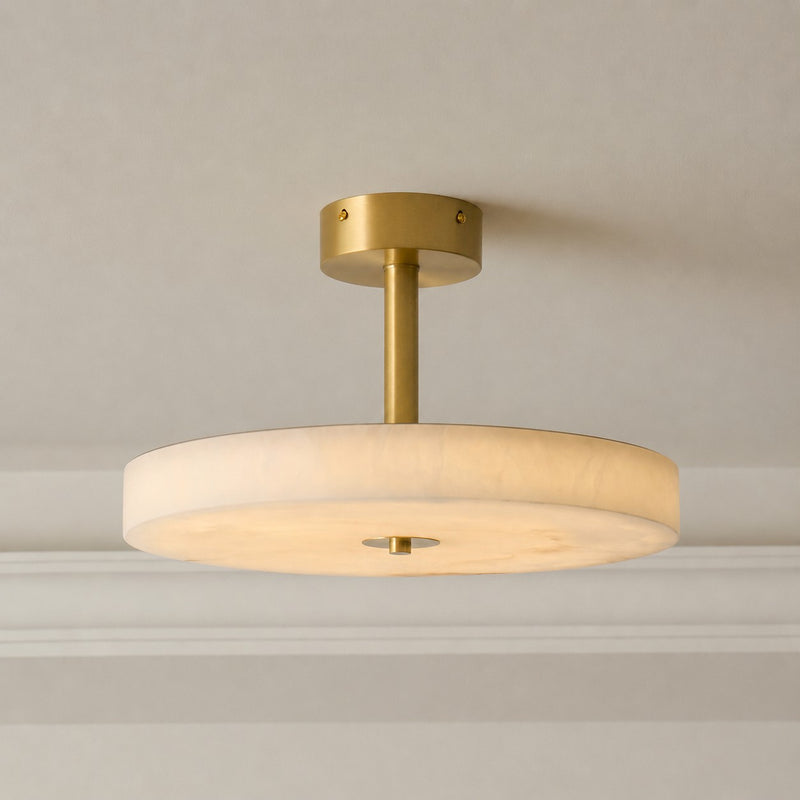 Ebell Alabaster Semi-Flush Mount