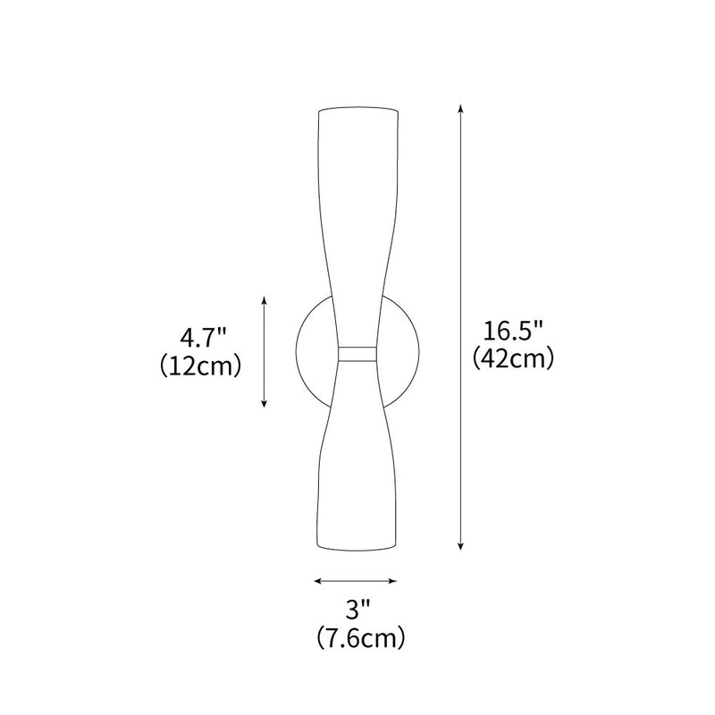 Elara Double Cone Wall Lamp 3"