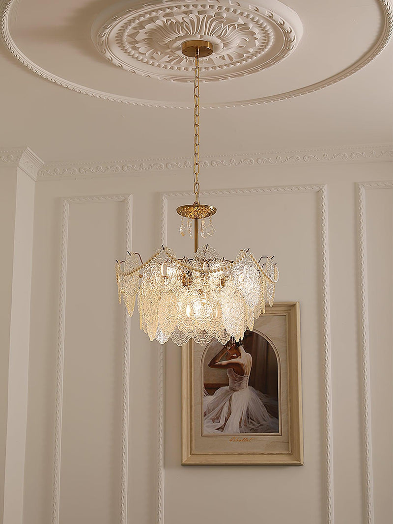 Embossed Pearls Crystal Chandelier