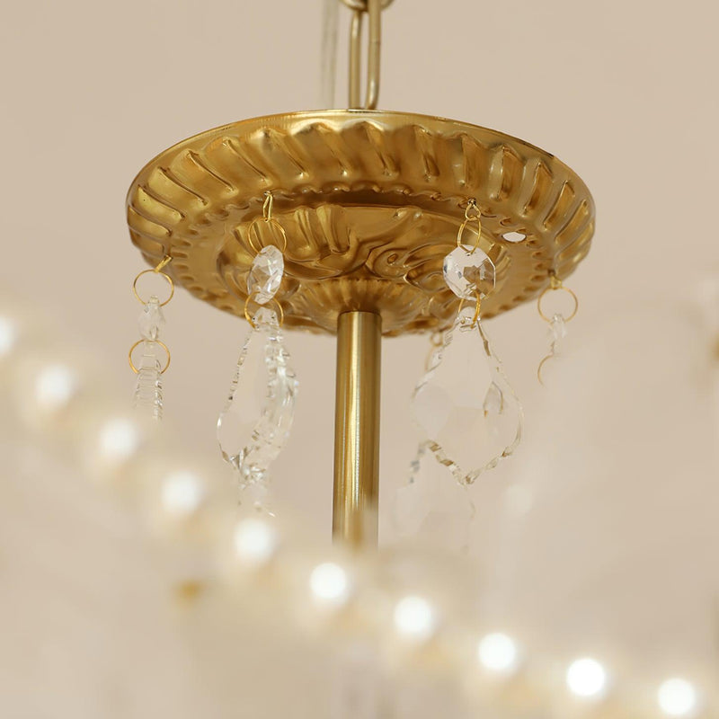 Embossed Pearls Crystal Chandelier