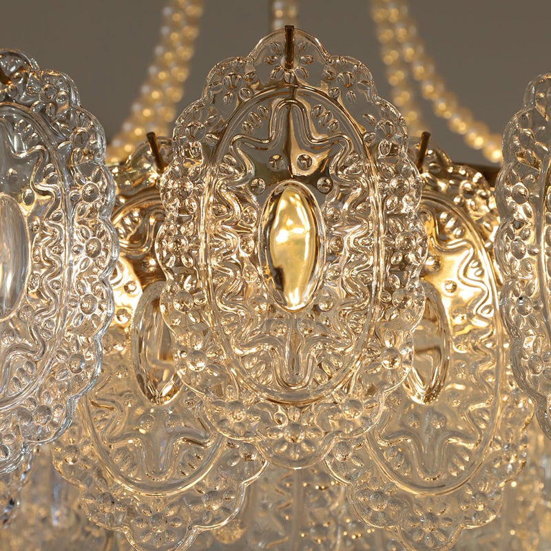 Embossed Pearls Crystal Chandelier