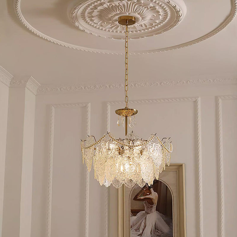 Embossed Pearls Crystal Chandelier