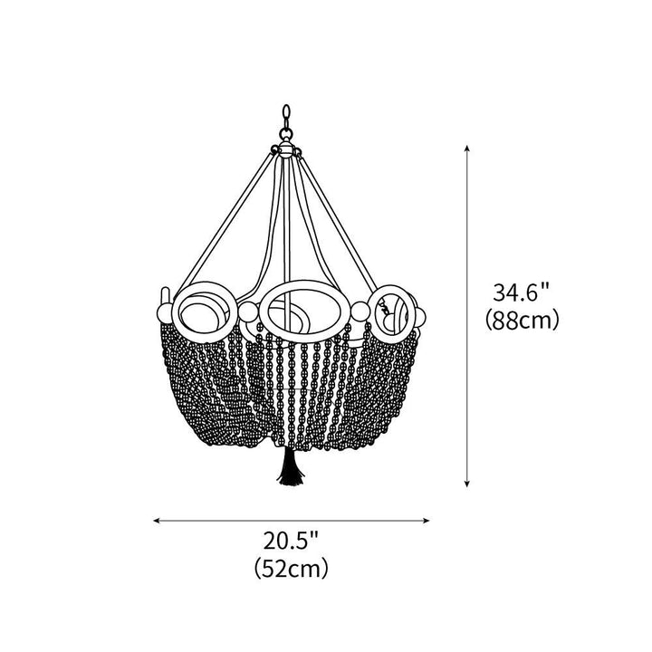 Fiona Beaded Chandelier 20.5" – detail 3