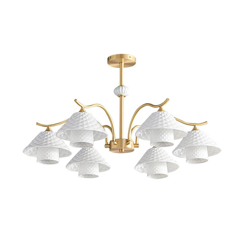 Flared Gold Ceramic Chandelier