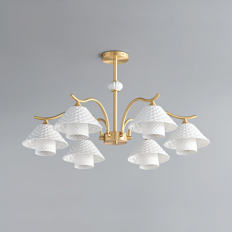 Flared Gold Ceramic Chandelier