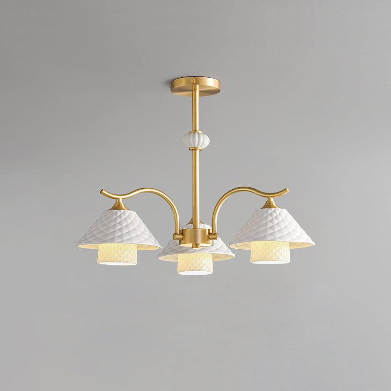 Flared Gold Ceramic Chandelier