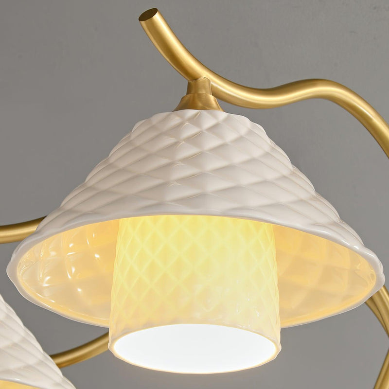 Flared Gold Ceramic Chandelier