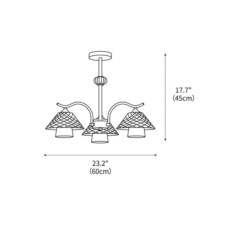 Flared Gold Ceramic Chandelier – detail 3