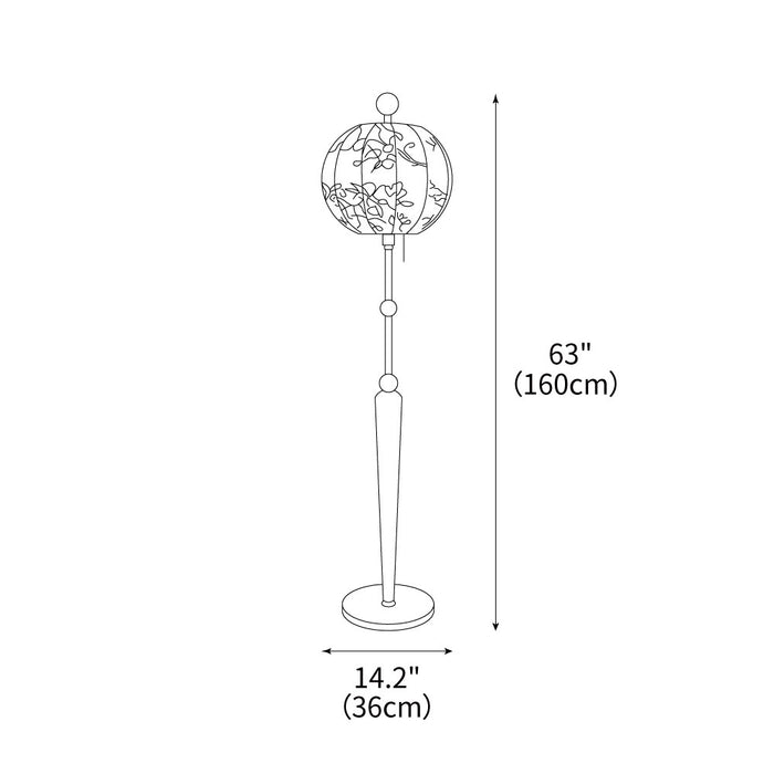 Flower Ball Floor Lamp 14.2"