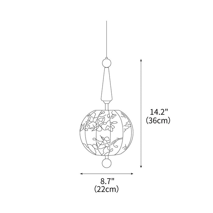 Flower Ball Pendant Light 8.7"