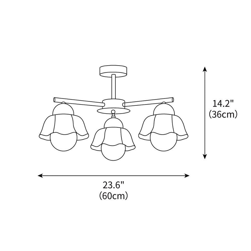 Flower Shade Brass Chandelier