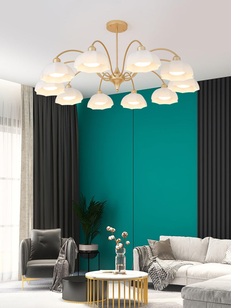 Frosted Glass Bell Chandelier