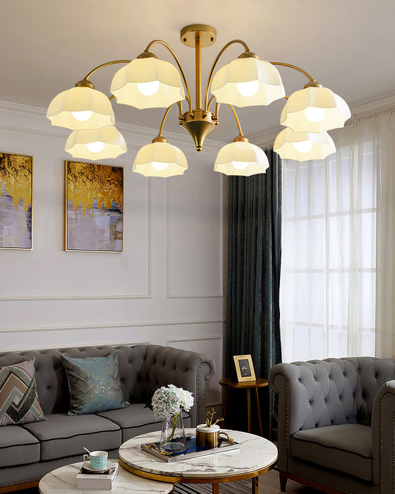 Frosted Glass Bell Chandelier