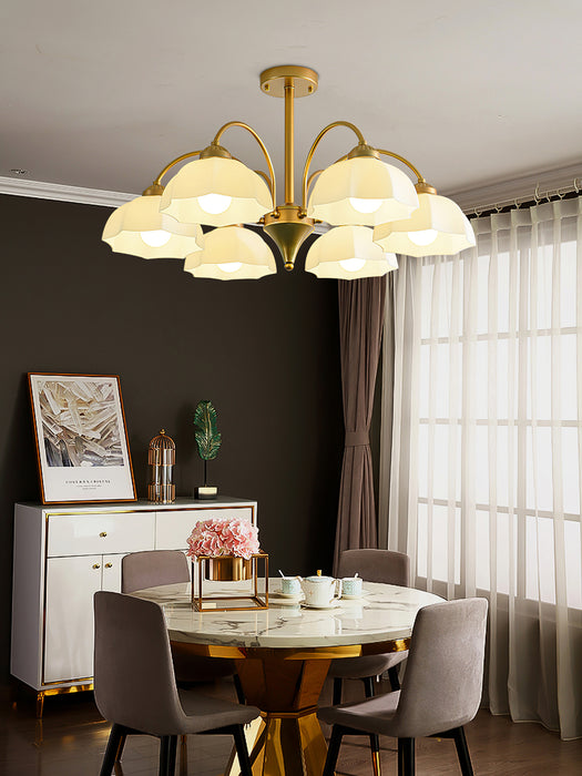 Frosted Glass Bell Chandelier