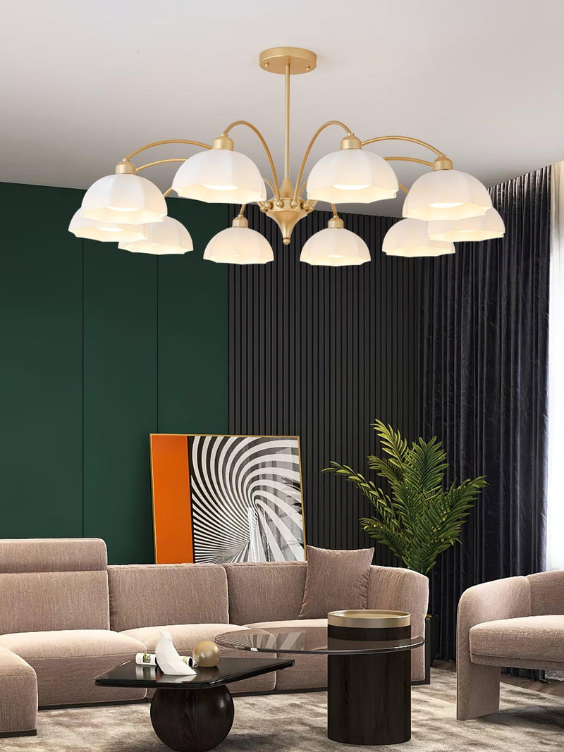 Frosted Glass Bell Chandelier