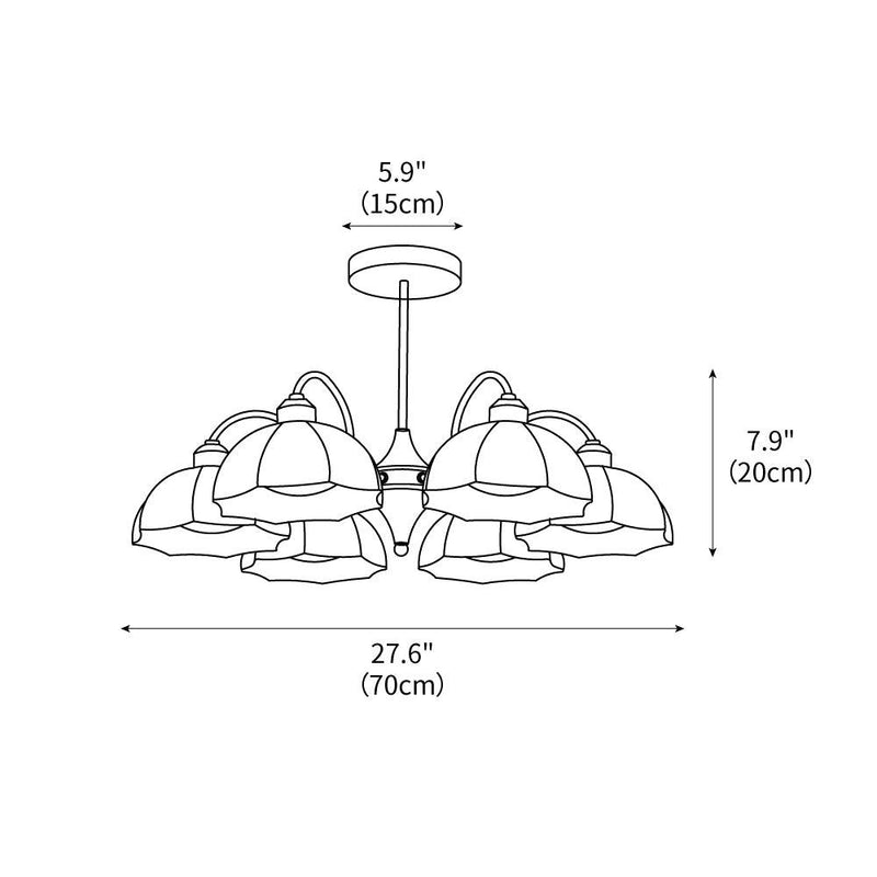 Frosted Glass Bell Chandelier