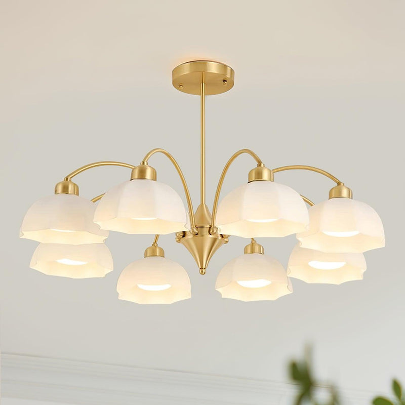 Frosted Glass Bell Chandelier