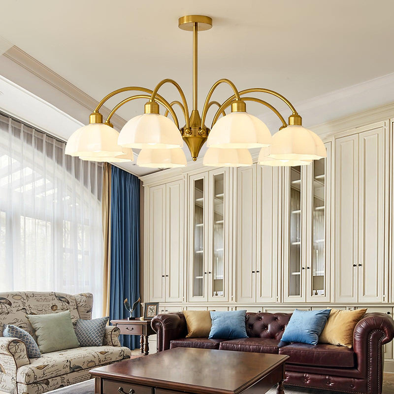 Frosted Glass Bell Chandelier