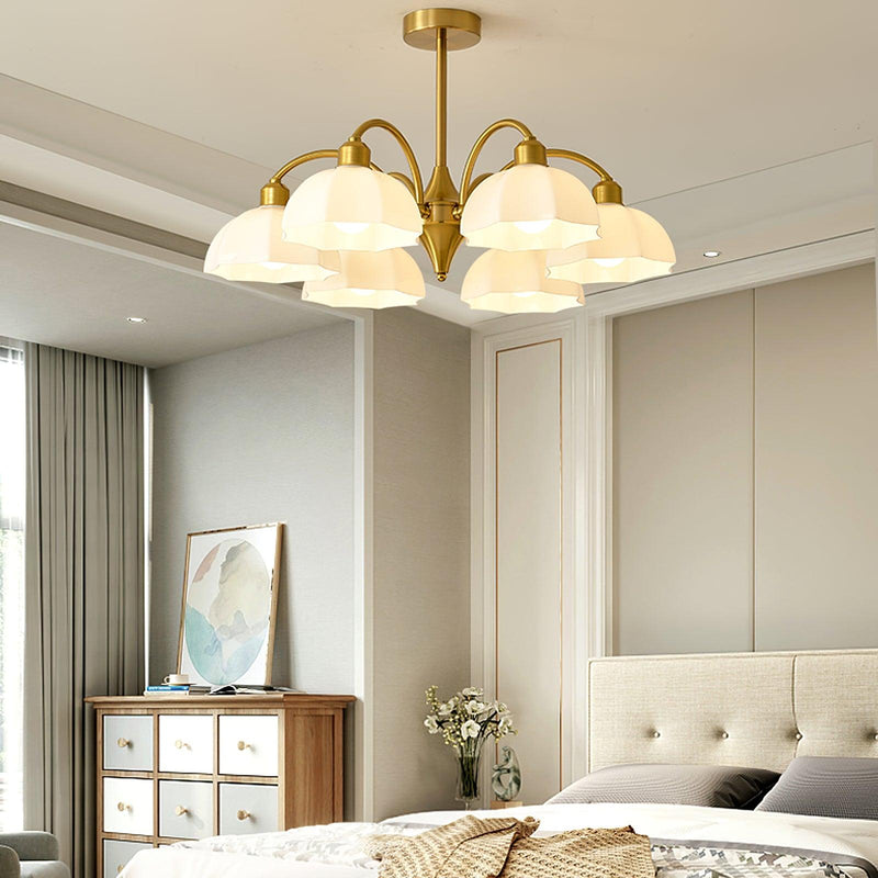 Frosted Glass Bell Chandelier