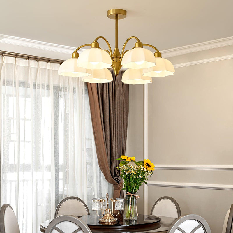 Frosted Glass Bell Chandelier