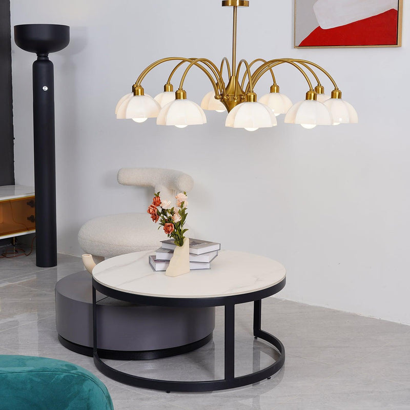 Frosted Glass Bell Chandelier