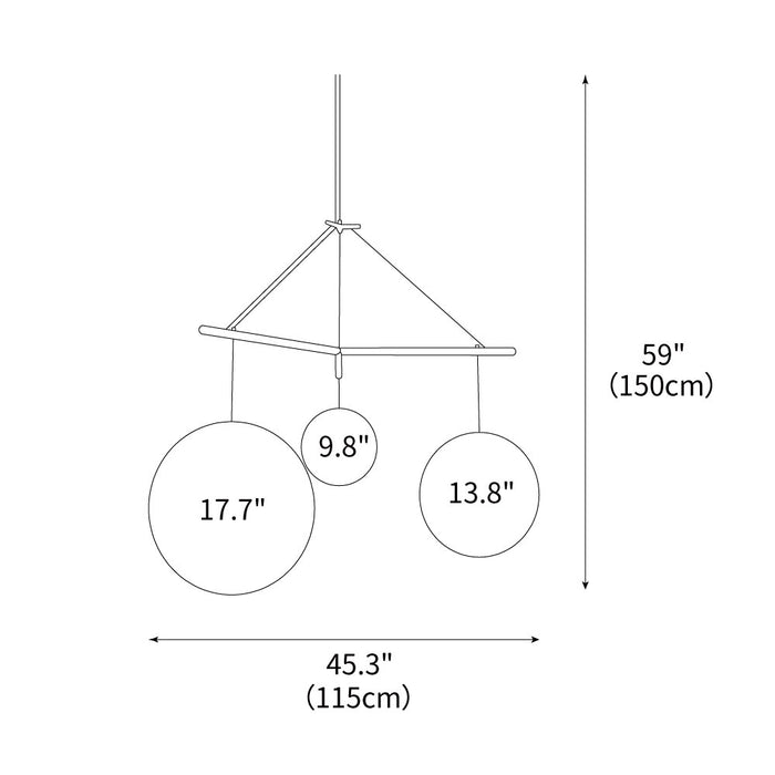 Geometric Triangle Pendant Lamp 45.3"