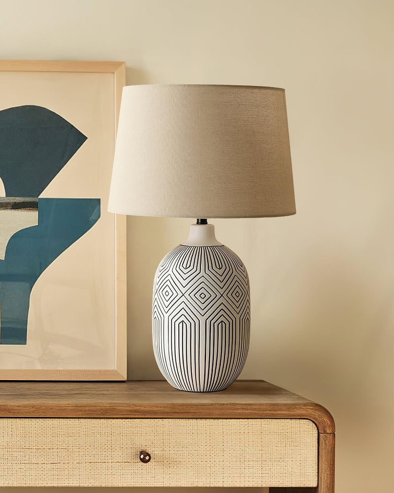 Geometric Ripple Table Lamp 13.8"