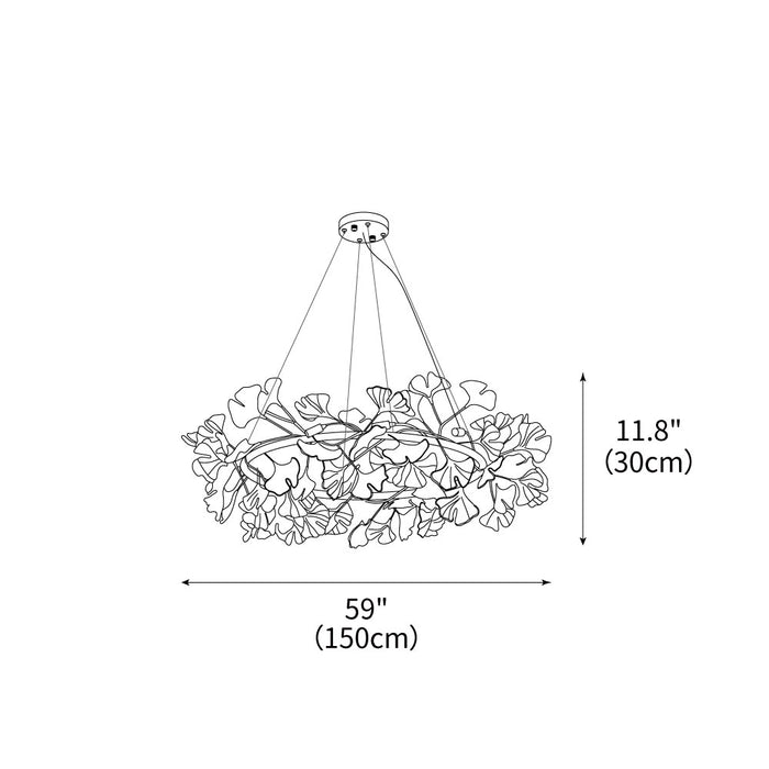 Gingko Chandelier O 23.6″