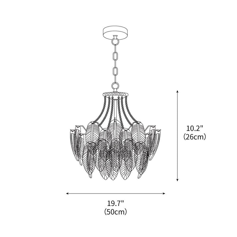 Glass Feather Pearl Chandelier
