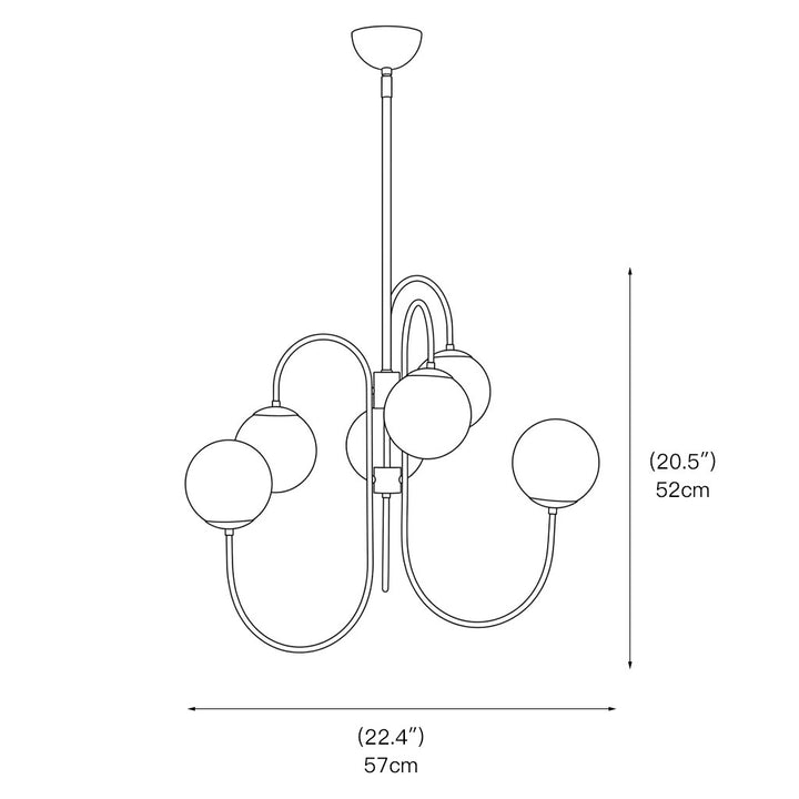 Gooseneck Alabaster Chandelier