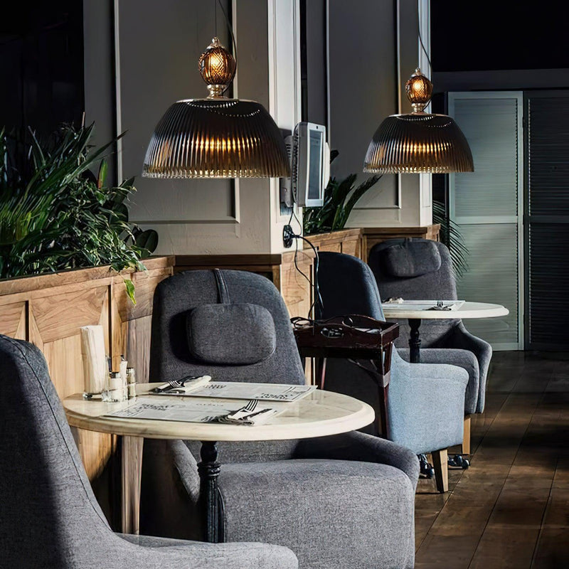 Green Glass Bowl Pendant Lamp 12.6″