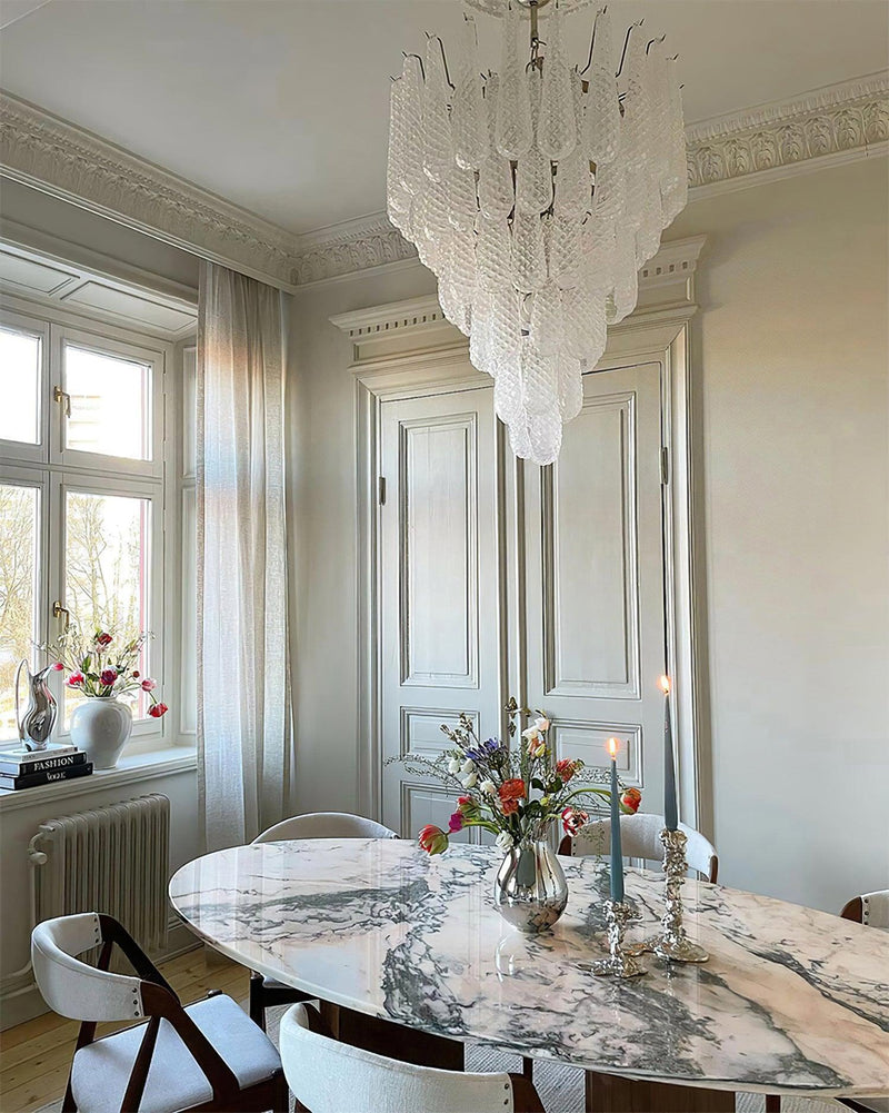 Grid Glass Waterfall Chandelier