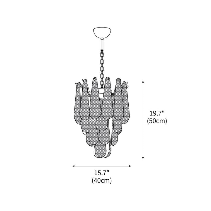 Grid Glass Waterfall Chandelier – detail 3