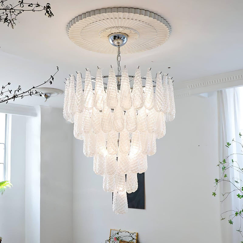 Grid Glass Waterfall Chandelier
