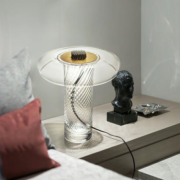 Helix Glass Table Lamp 13.4"