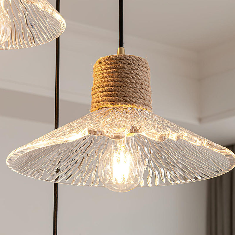 Hemp Rope Glass Pendant Lamp