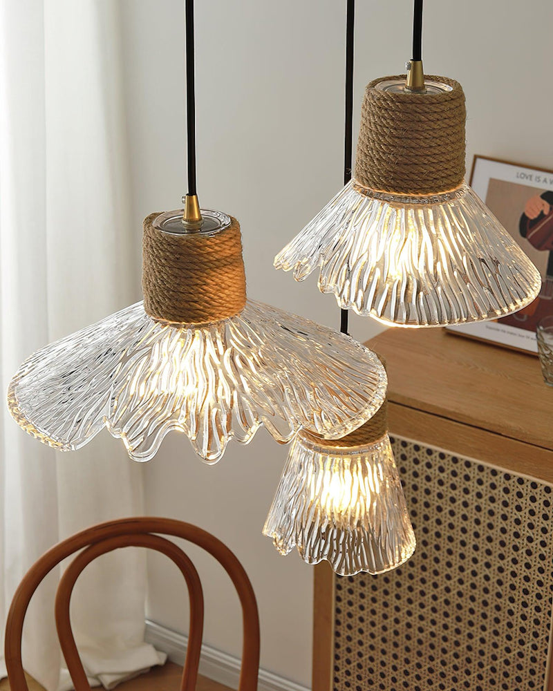 Hemp Rope Glass Pendant Lamp