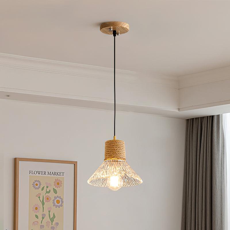Hemp Rope Glass Pendant Lamp