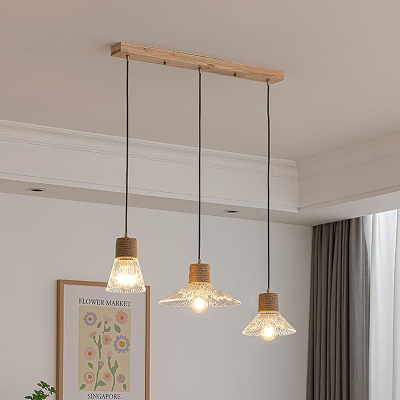 Hemp Rope Glass Pendant Lamp