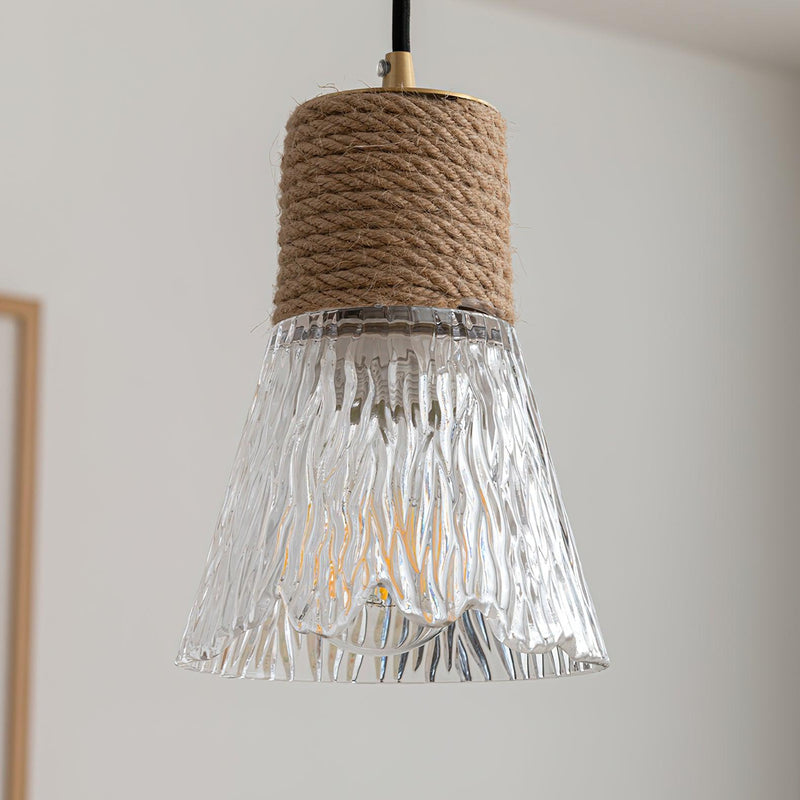 Hemp Rope Glass Pendant Lamp