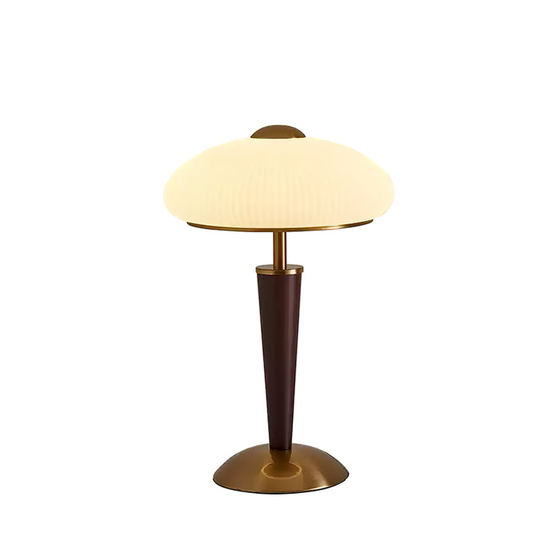 Herman Table LampD 25cm x H 38cm / D 9.8” x H 15“ / Walnut Color & Gold & Milky White & Warm Light / US plug