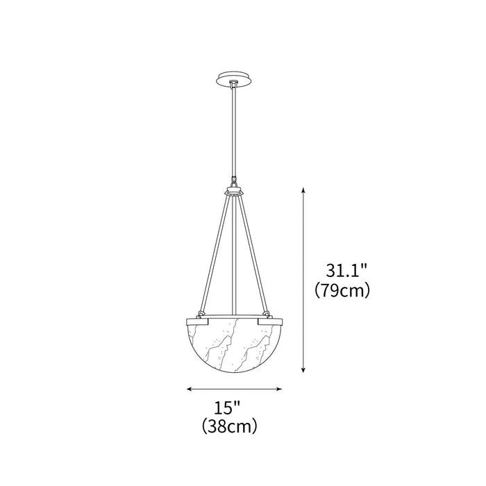 Istar Alabaster Chandelier 15"