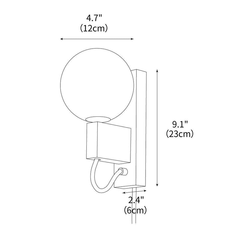 Large Ball Plug Wall Light 2.4"