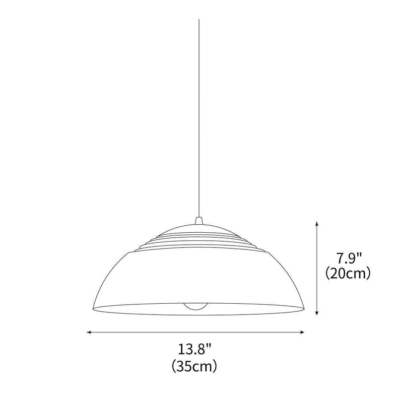 Large Bowl Wave Pendant Lamp 13.8"