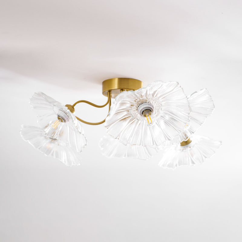 Lotus Leaf Glass Ceiling Lamp