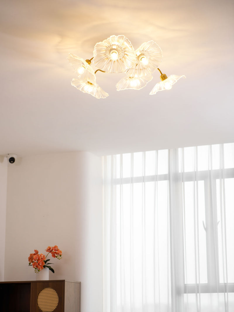 Lotus Leaf Glass Ceiling Lamp