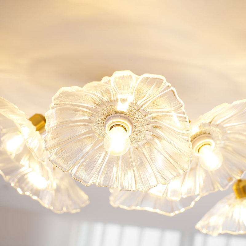 Lotus Leaf Glass Ceiling Lamp