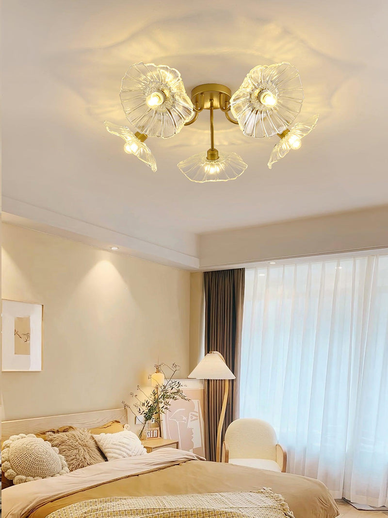Lotus Leaf Glass Ceiling Lamp