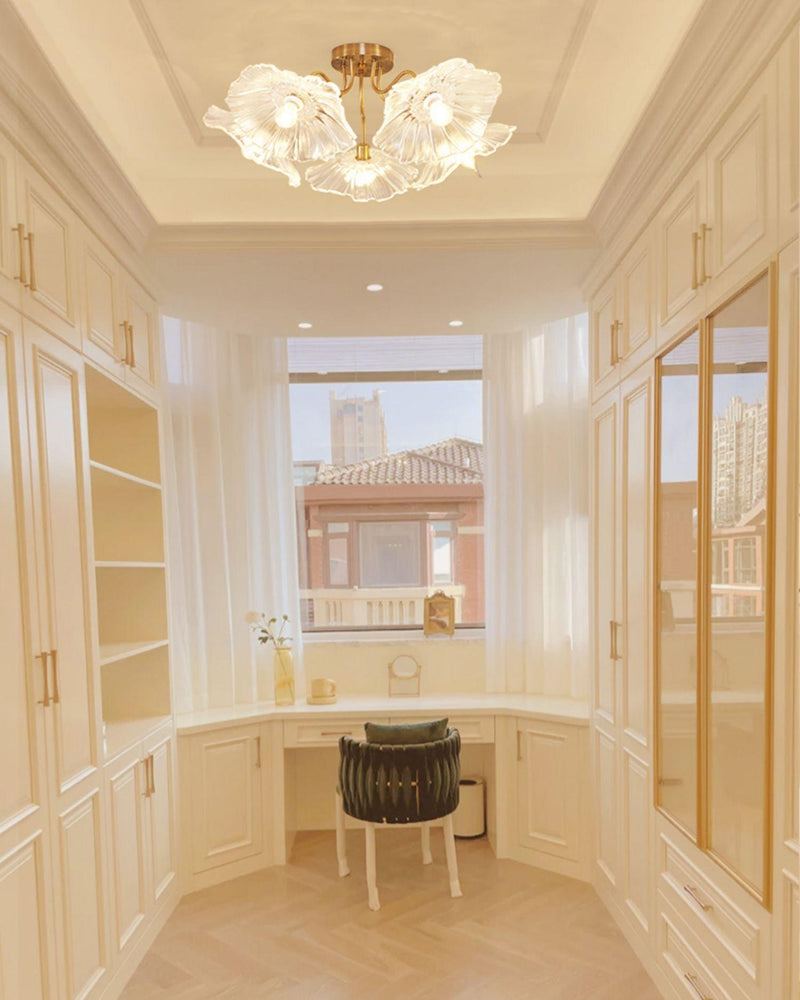 Lotus Leaf Glass Ceiling Lamp